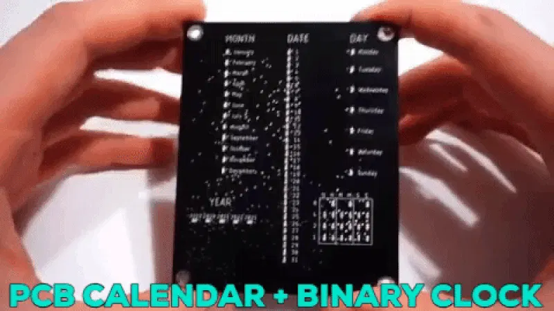 A Nifty PCB Calendar with a Binary Clock That You Can Build for $5 ...