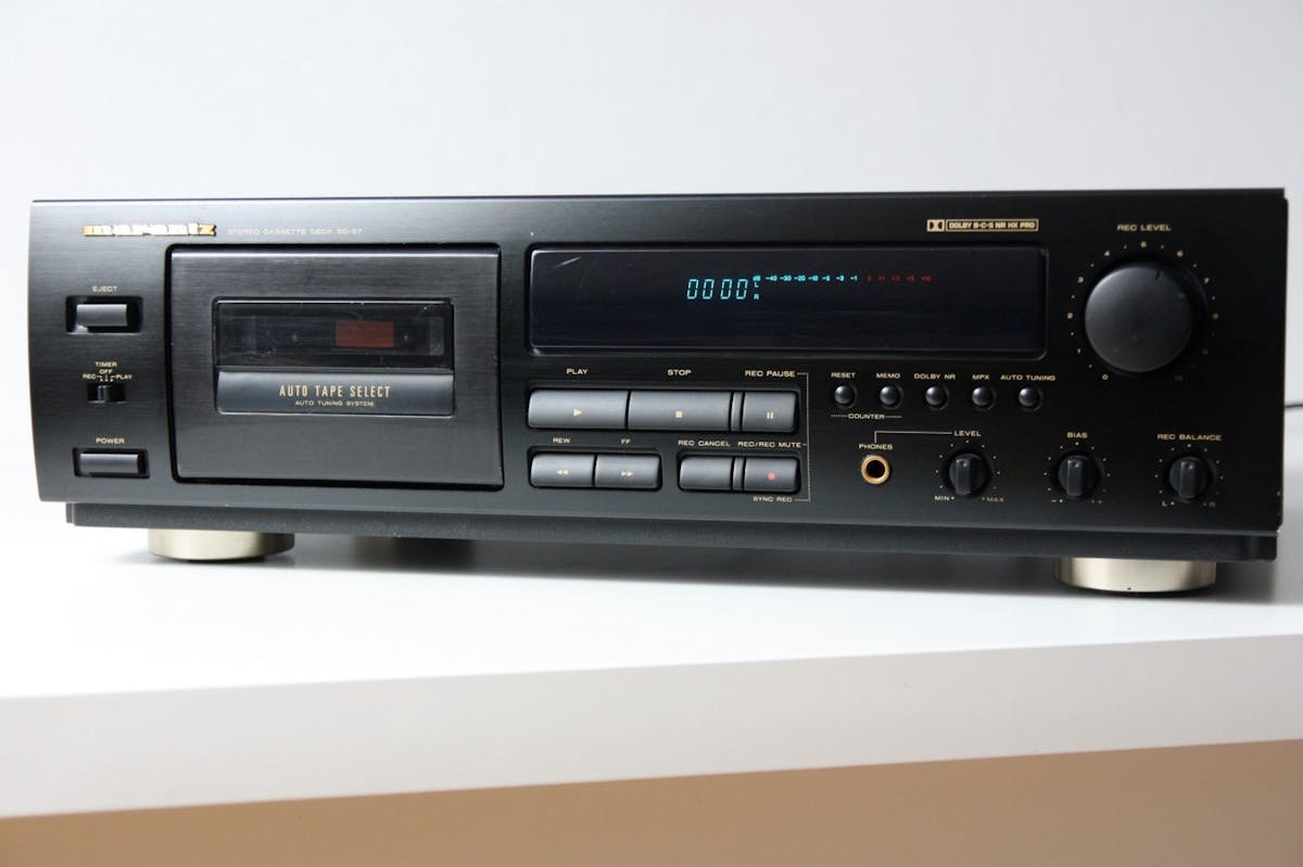 This vintage cassette deck plays digital music