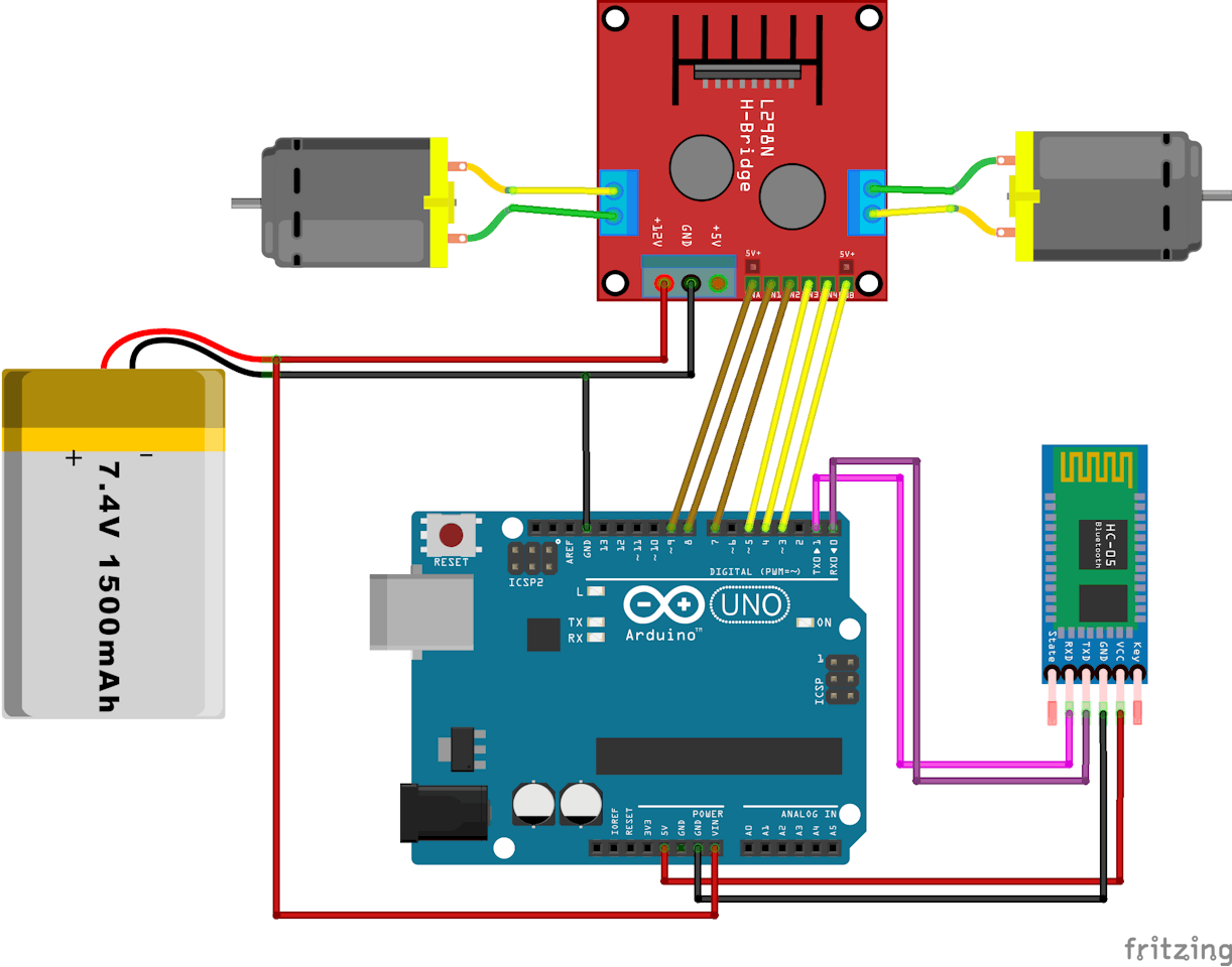 How To Control 2wd Robot Wirelessly Through Processing Arduino Project Hub