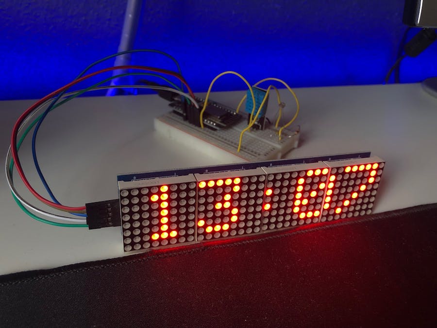 ESP8266 Clock Using MAX7219 LED Matrix Display