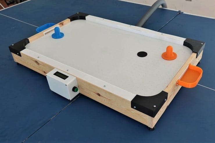 Diy Air Hockey Table With Led Scoreboard Hackster Io