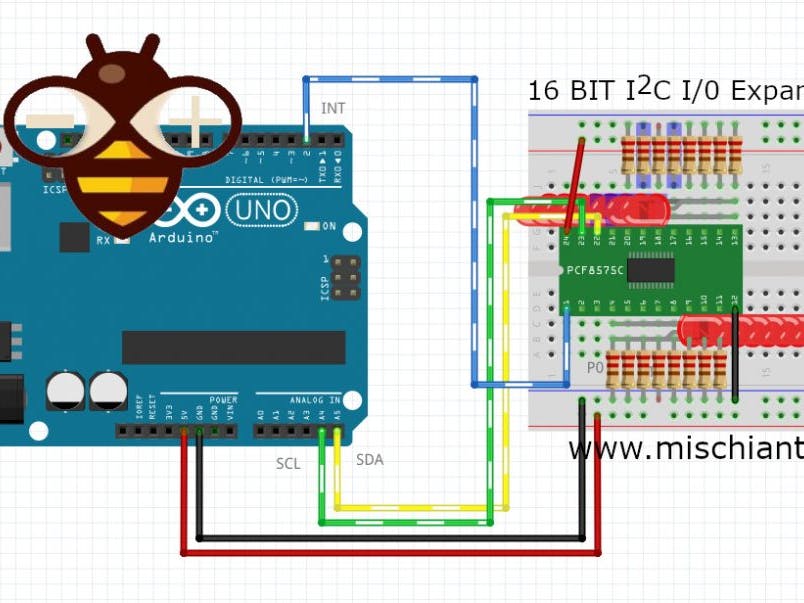 Pcf8575 I2c 16 Bit Digital Input Output Expander Arduino Project Hub Pcf8575 I2c 16 Bit Digital Input Output Expander Arduino Project Hub