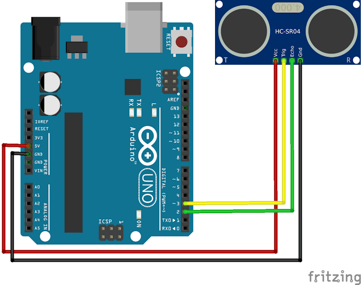 Arduino HC-SR04 Schematic