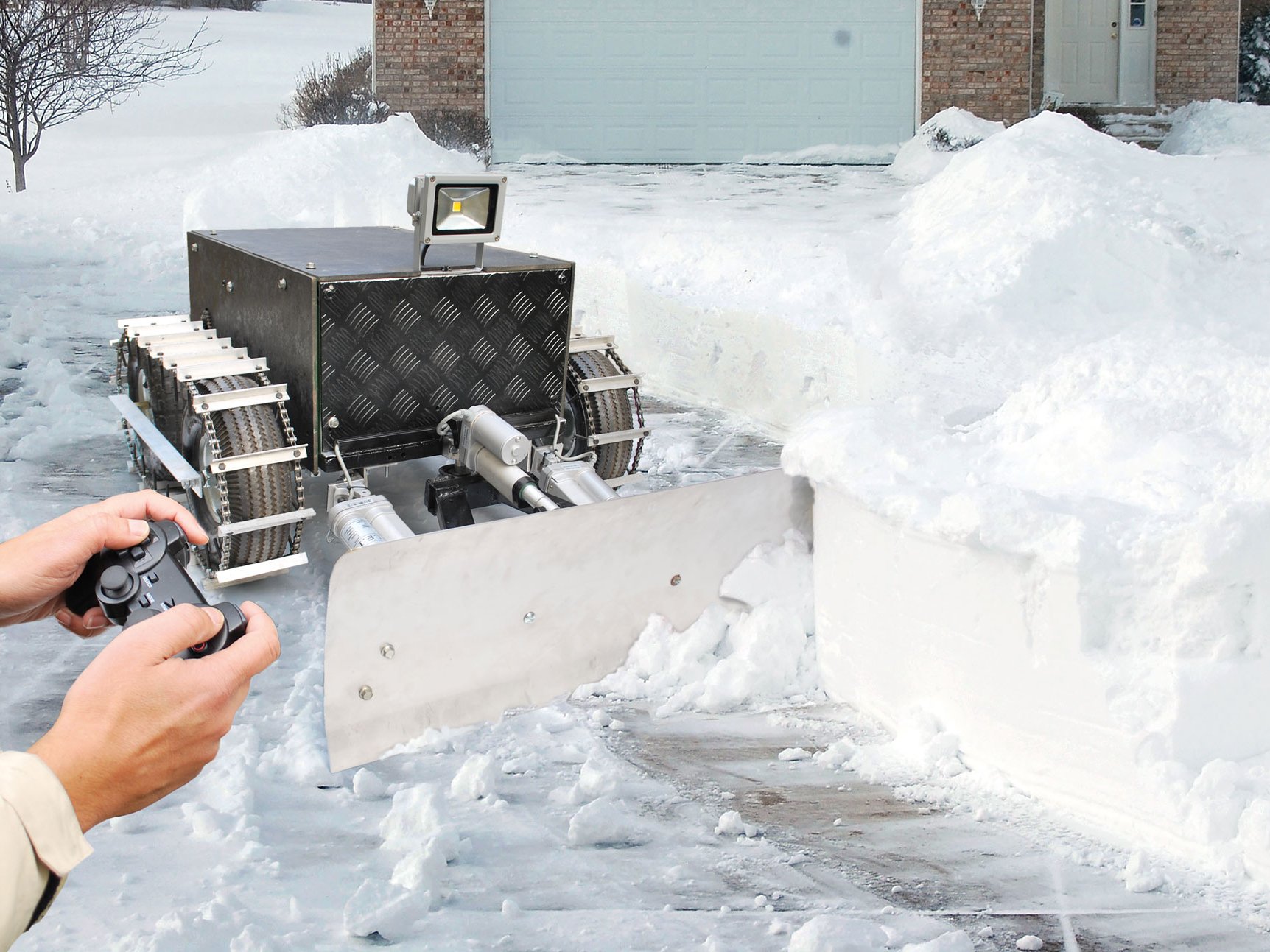 remote control snow plow robot