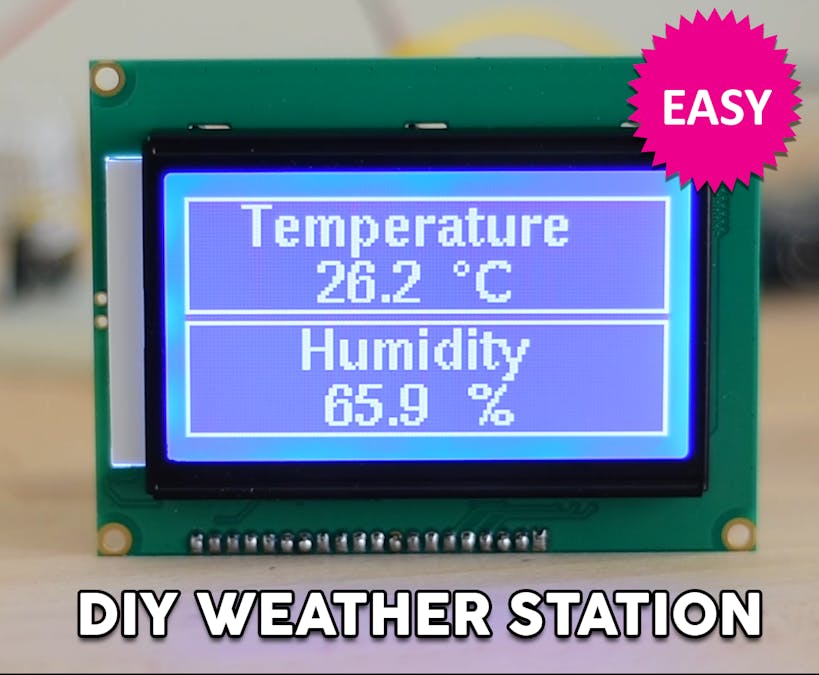Weather Station Using a Big ST7920 Display