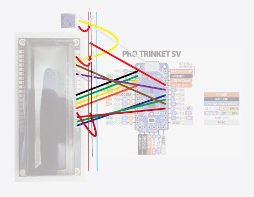 Connecting a Trinket Pro 5V to a Positive Backlight LCD
