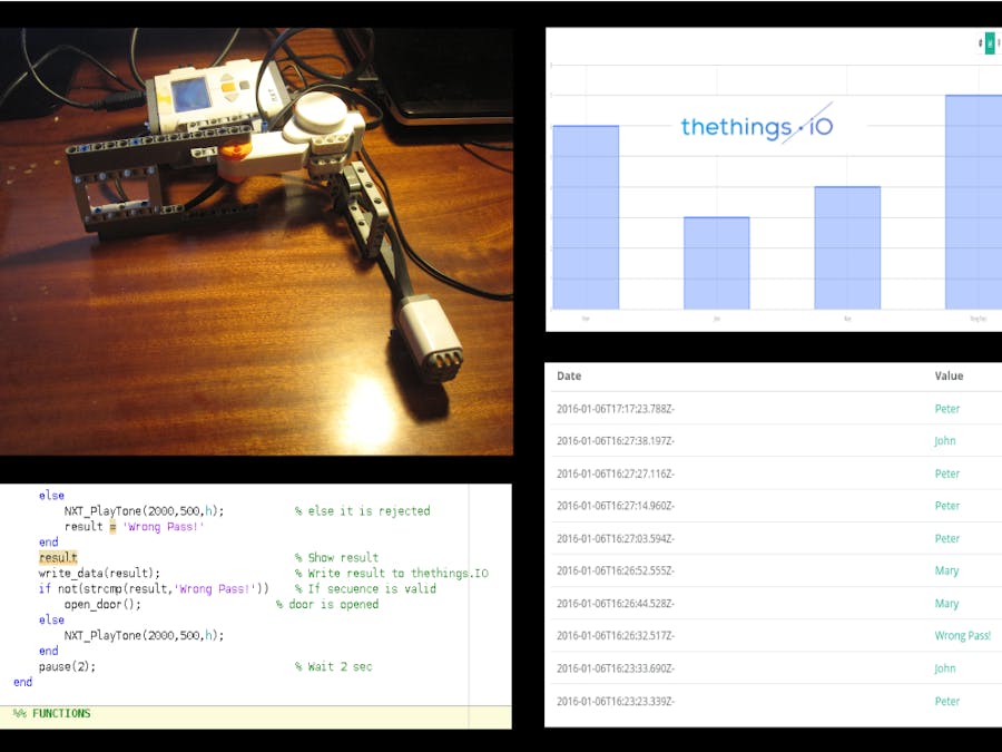 Knock Lock with the thethings.iO and Mindstorms NXT