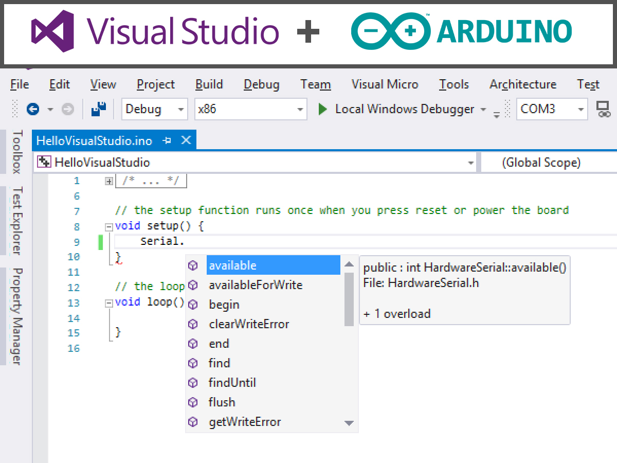 arduino ide for visual studio by visual micro