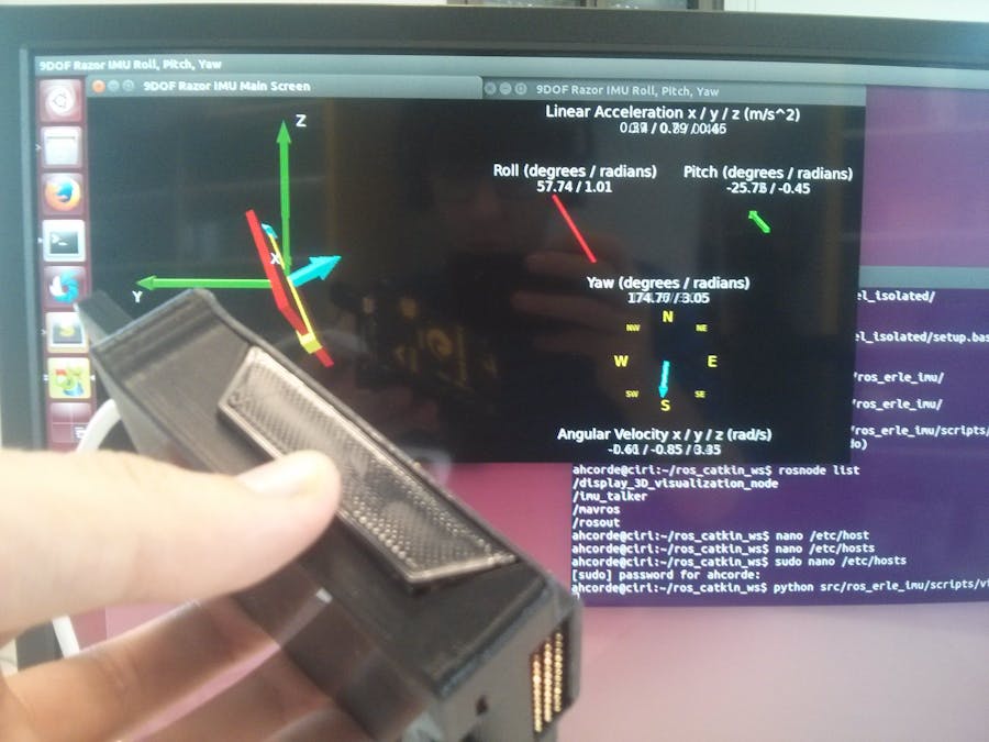 Erle-Brain 2, Visualizing IMU with ROS