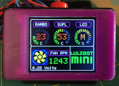 LulzBot Mini: Arduino Temp Monitor/Fan and LED Controller