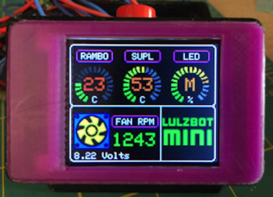 LulzBot Mini: Arduino Temp Monitor/Fan and LED Controller