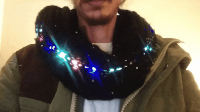 Stylish IoT Neck Warmer Controlled from Mobile Browser  