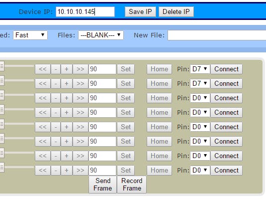 MKR1000 Servo Control Panel