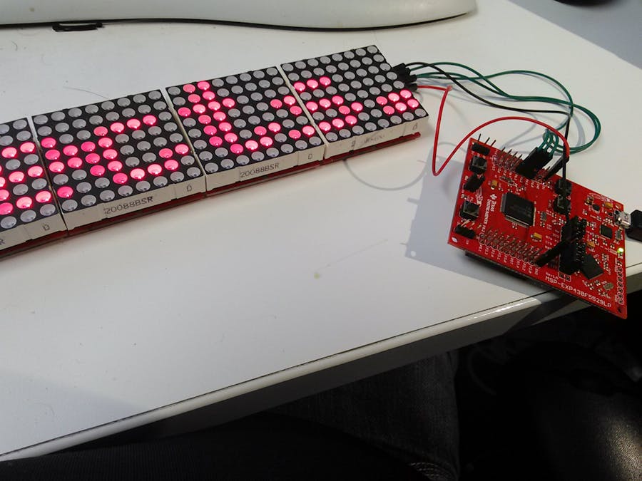 Red LED Matrix Control with TI LaunchPad