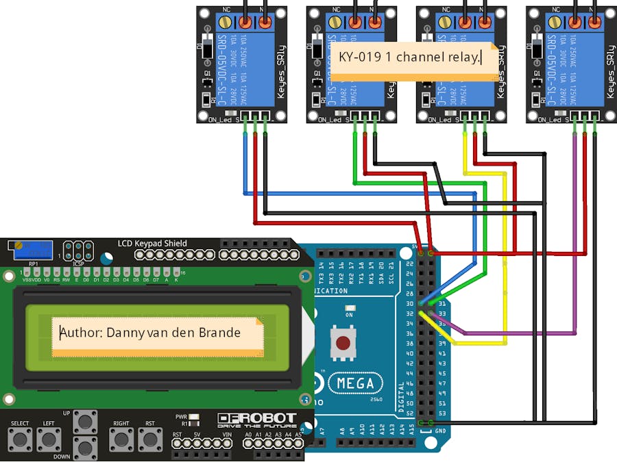 Arduino - LCD 1602A Keypad LCD Shield Relay Control