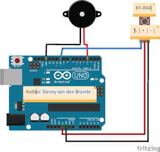 Arduino - Button Example With the KY-004 -DOORBELL