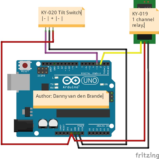 Arduino - Tilt Switch, Switching On A RELAY With The KY-020