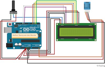 Arduino - Temp And Humidity DHT11 + LCD 1602A - KY-015 