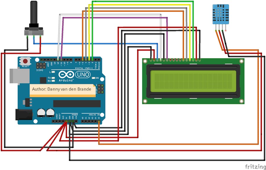 Arduino - Temp And Humidity DHT11 + LCD 1602A - KY-015 