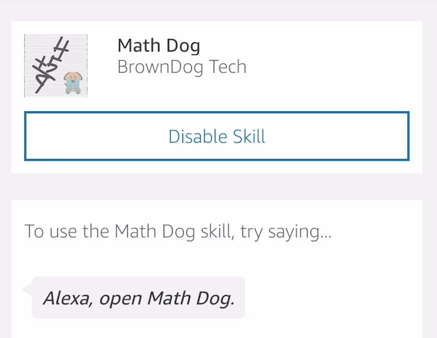 Practice with Math Dog on Alexa