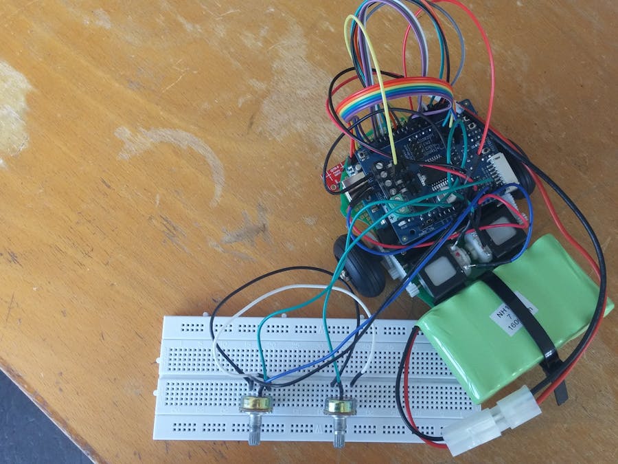 Controlling a low-cost robot with two potentiometers