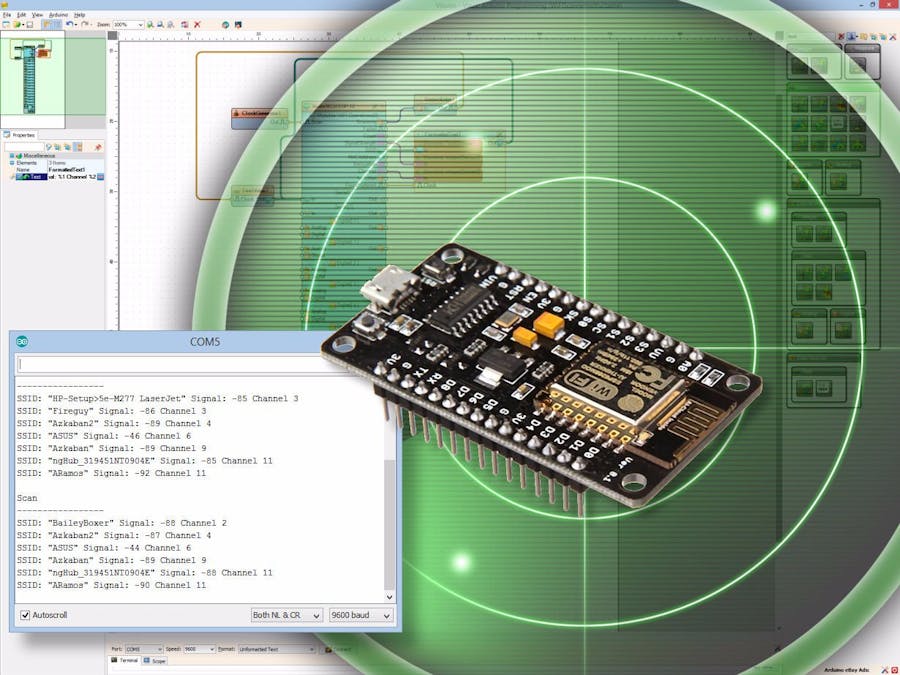 ESP8266 and Visuino: Wi-Fi Network Scanner