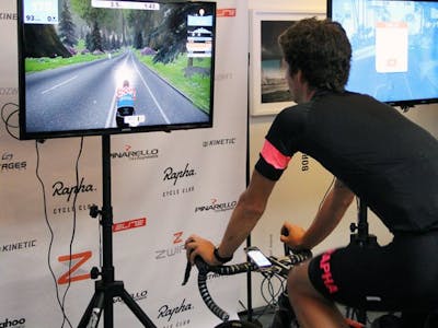 Handlebar remote control for Zwift virtual cycling game