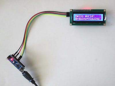 Arduino Nano: I2C 2 X 16 LCD Display with Visuino