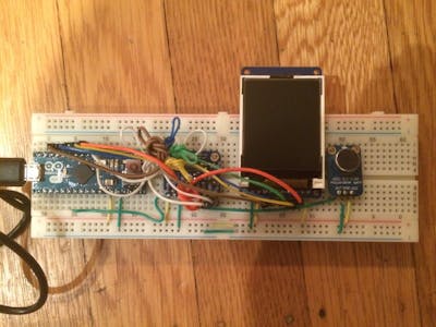 Arduino Micro w/ 3 sensors and color LCD readout