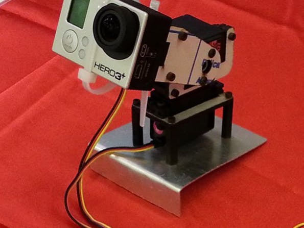 GoPro installed on a robotic arm managed with Linino