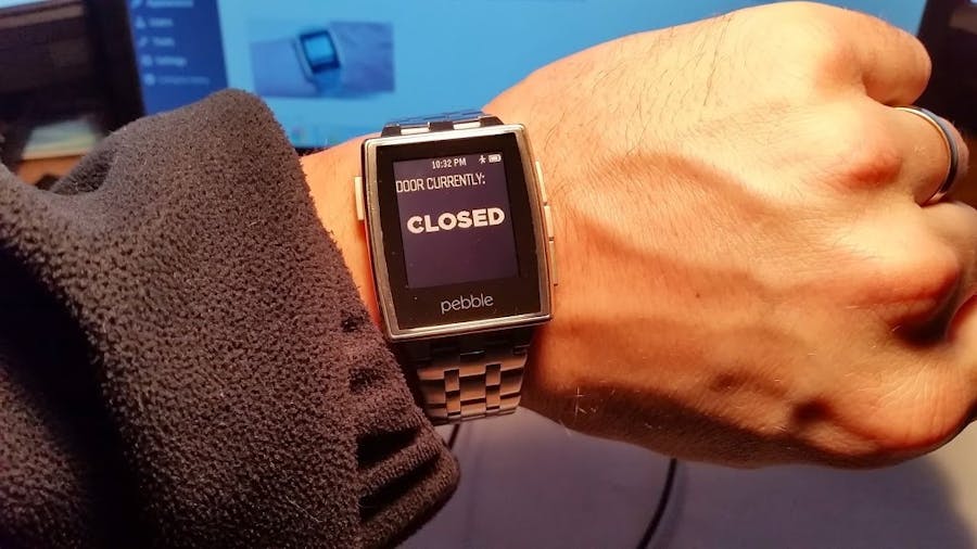 Pebble controlled DIY SmartGarage with the Sparkcore