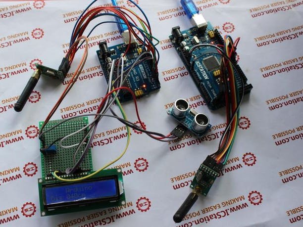 Ultrasonic Distance Measurement NRF905 Wireless Transmission