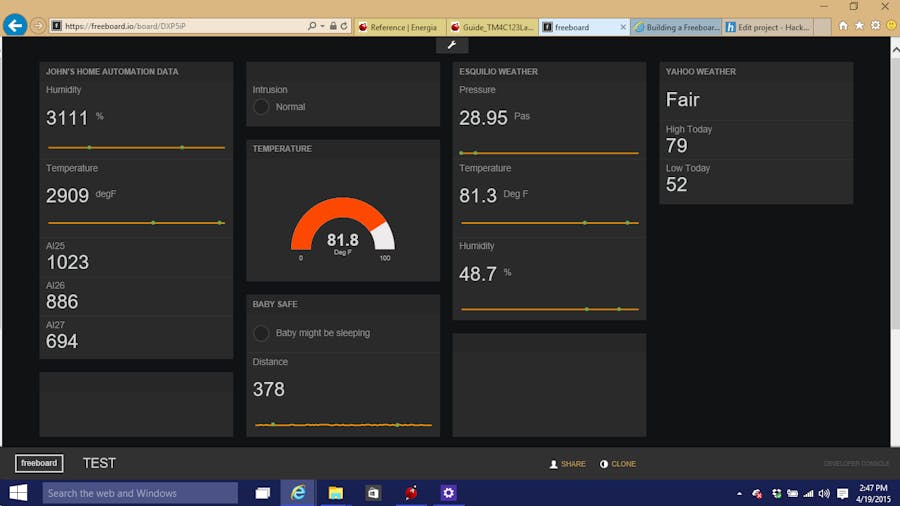 IOT Sensor platform (Baby / weather monitor )