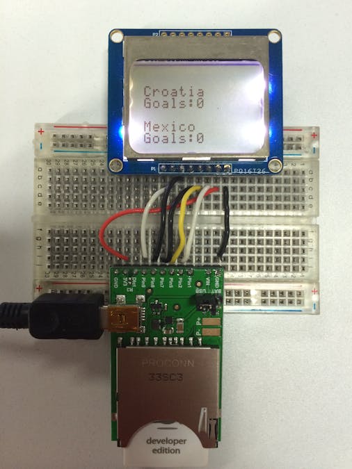 Electric Imp World Cup scoreboard