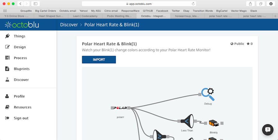 Polar Heart Rate Monitor and Blink(1) with Octoblu