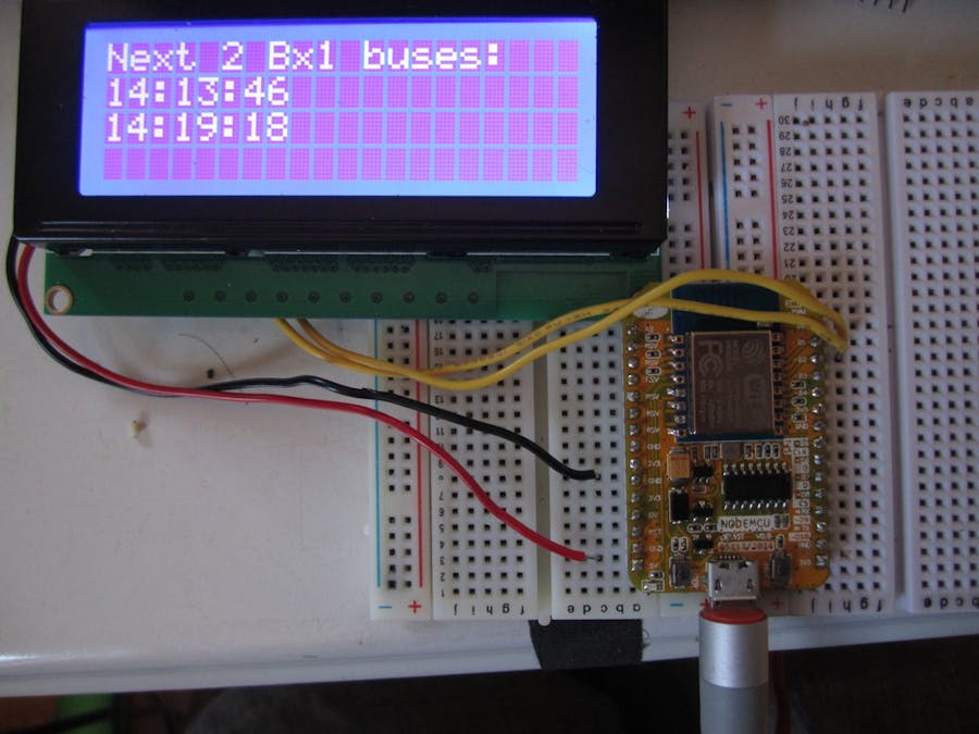 NodeMCU ESP8266 Wifi gets busTime data from MTA