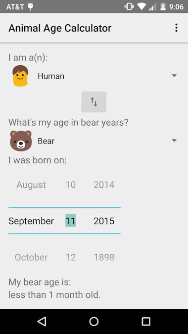 You Animal! Age converting app