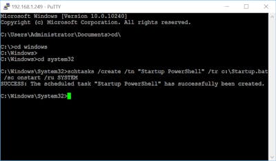 Execute Command' or 'Execute Windows PowerShell script' task is