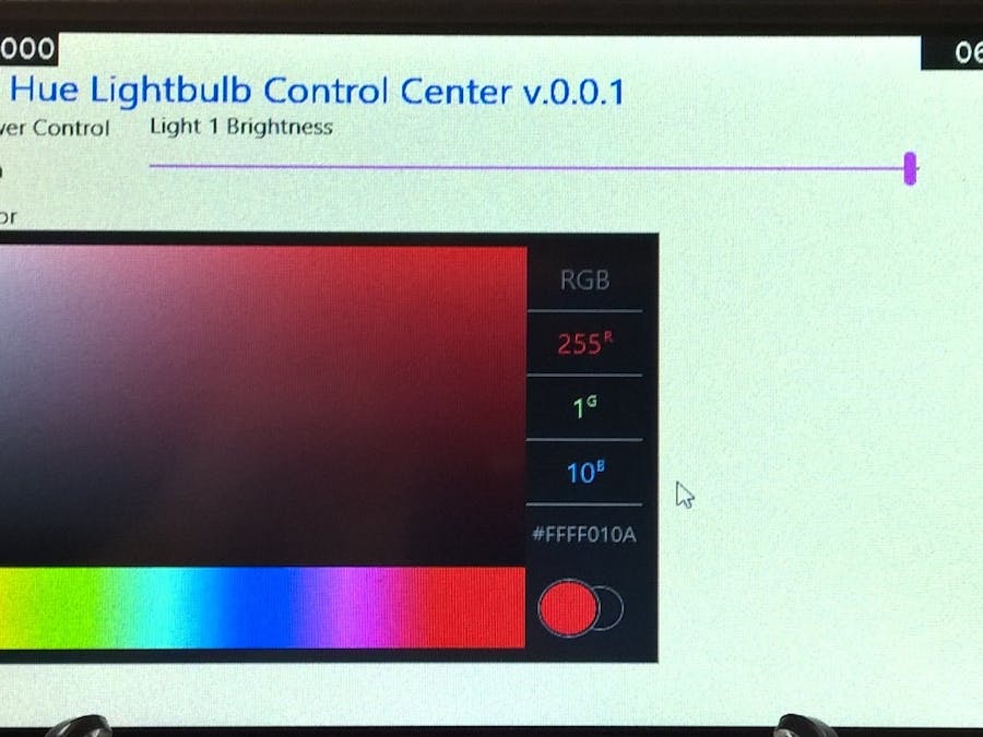 WinIoT :  Philips Hue Touchscreen Panel Application
