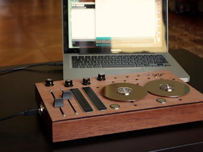 Wooden sensor box w/ two rotary disks