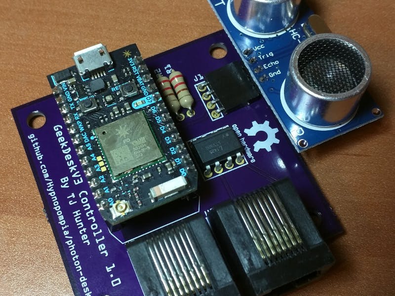 Internet controlled adjustable height standing desk