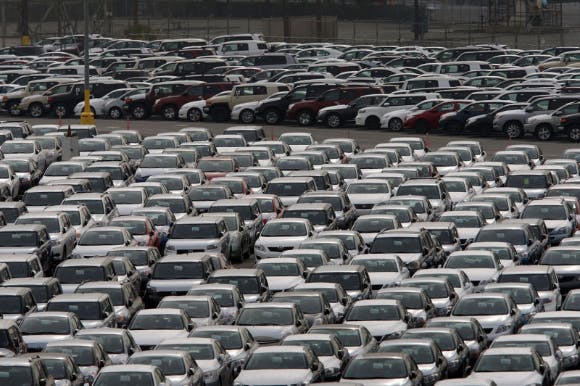 Where did I park my car? I think it might have been blue but I'm not sure...