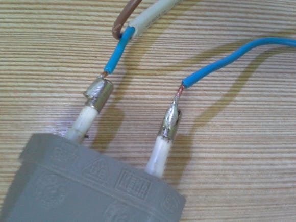 Solder the wire to the Sharp Plasmacluster's plug