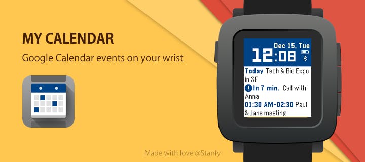 My Calendar app for Pebble Time