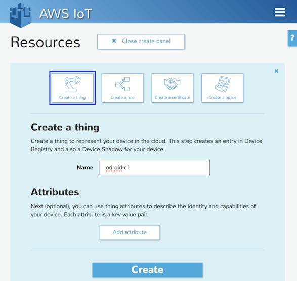 Create an AWS IoT Thing