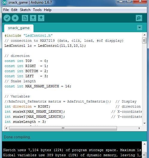 arduino dot matrix game