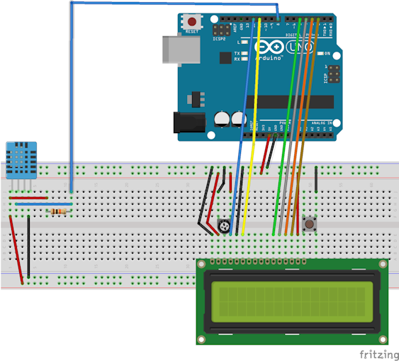 Portable Arduino Temp/Humidity Sensor with LCD - Arduino Project Hub