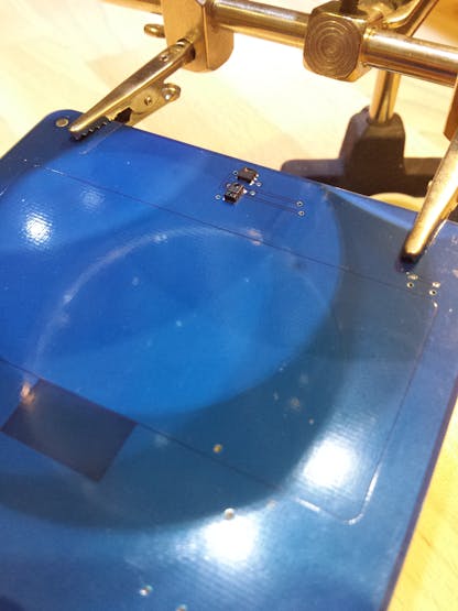 Post soldering of the sensors on the V1.1 board