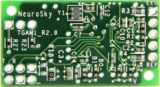 The chip (back view). Solder the wire to the T pin.