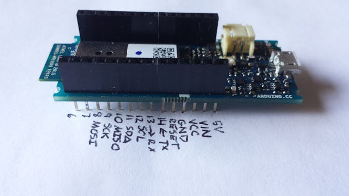 Label MKR1000 pin-outs on test bed